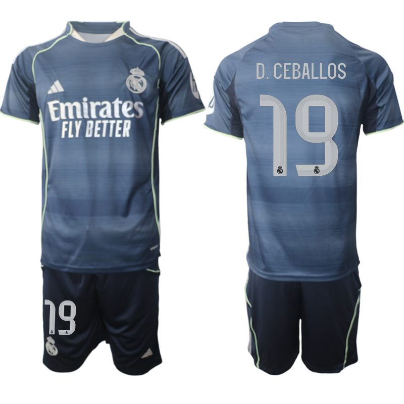 Men 2025-2026 Club Real Madrid away Blue #19 Soccer Jersey